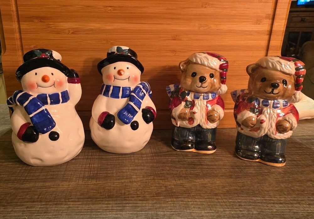 Christmas Salt & Pepper Shakers Snowmen and Bears